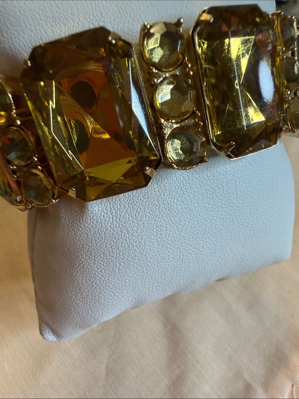 Fashion Jewelry Gold-Tone Yellow Crystal Bracelet